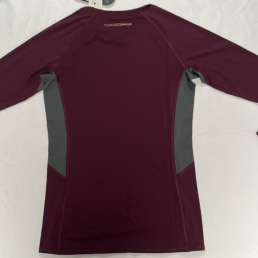 Tommie Copper Performance Raglan Long Sleeve T Shirt Sz M Amethyst w/ Dove Grey - Picture 7 of 8